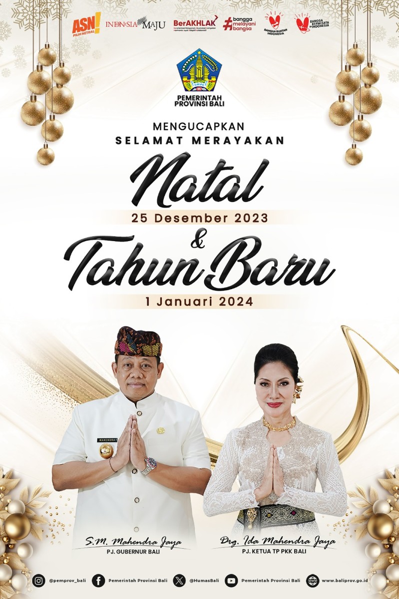 Pemerintah Provinsi Bali Mengucapkan Selamat Hari Raya Natal Dan