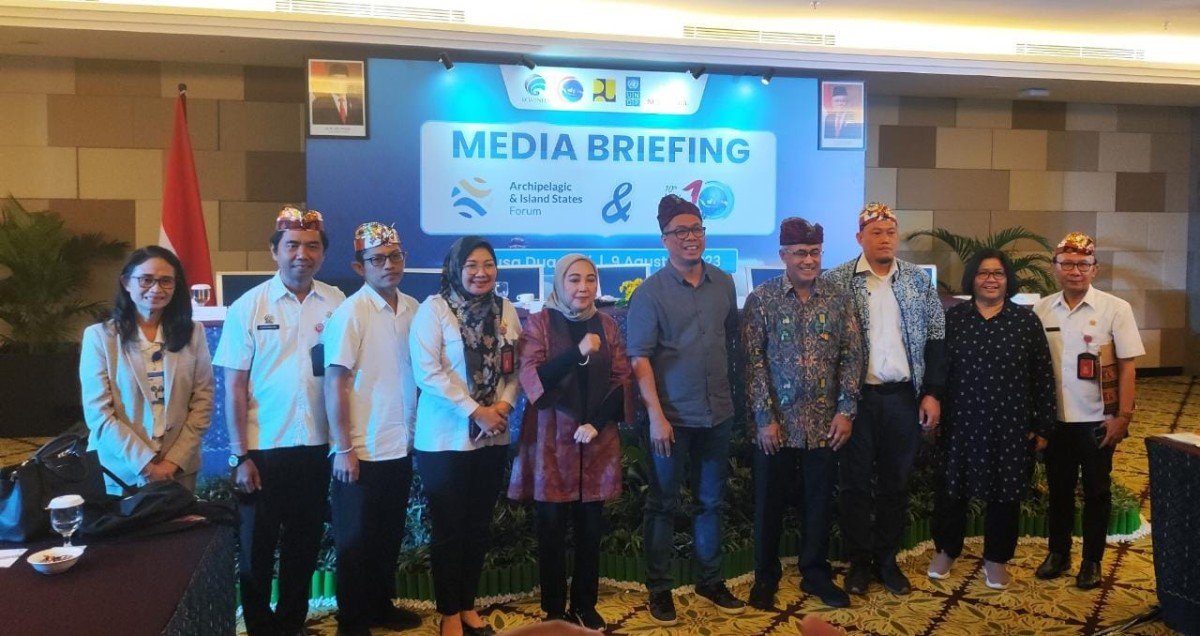 Kemenkominfo menggelar Media Briefing di Nusa Dua, Badung terkait KTT AIS Forum 2023 dan World Water Forum (WWF) 2024 pada Rabu 9 Agustus 2023