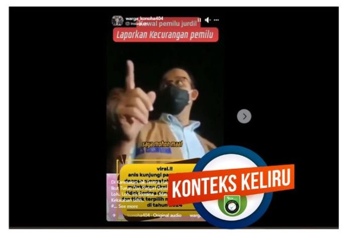 Unggahan Video Anies Baswedan Memimpin Demonstrasi Penolakan Hasil Pemilu 2024 Dipastikan Hoaks