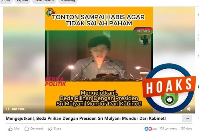 Hoaks! Menteri Keuangan Sri Mulyani Tidak Mundur dari Kabinet Indonesia Maju