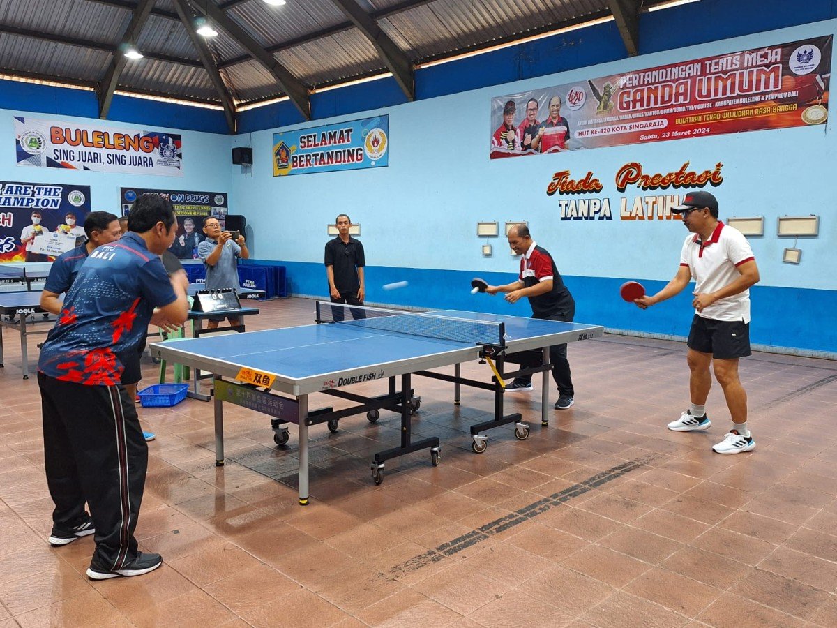 Kejuaraan Tenis Meja HUT ke-420 Kota Singaraja Libatkan Instansi Vertikal dan Pemprov Bali