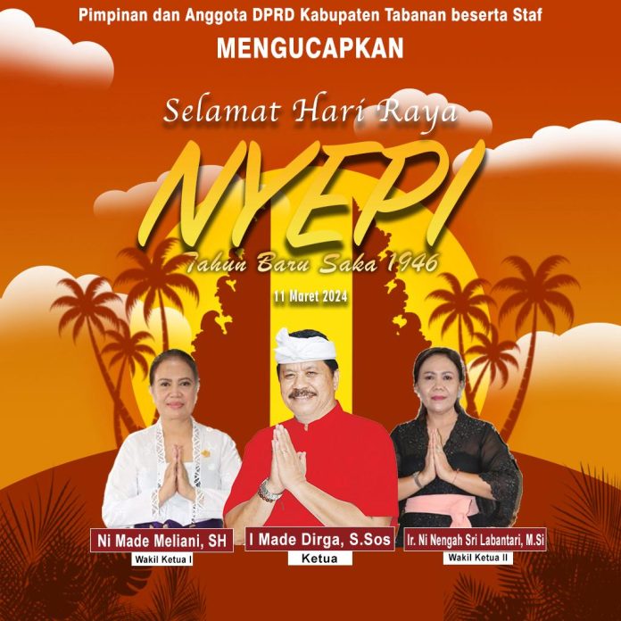 Pimpinan DPRD Tabanan Mengucapkan Selamat Hari Raya Nyepi Tahun Baru Caka 1946