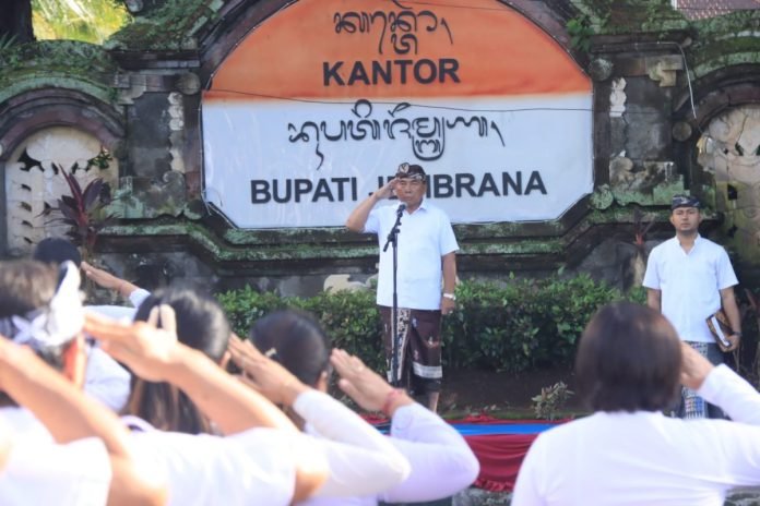 Bupati Jembrana Pimpin Apel Peringatan Hari Otonomi Daerah Ke-28 