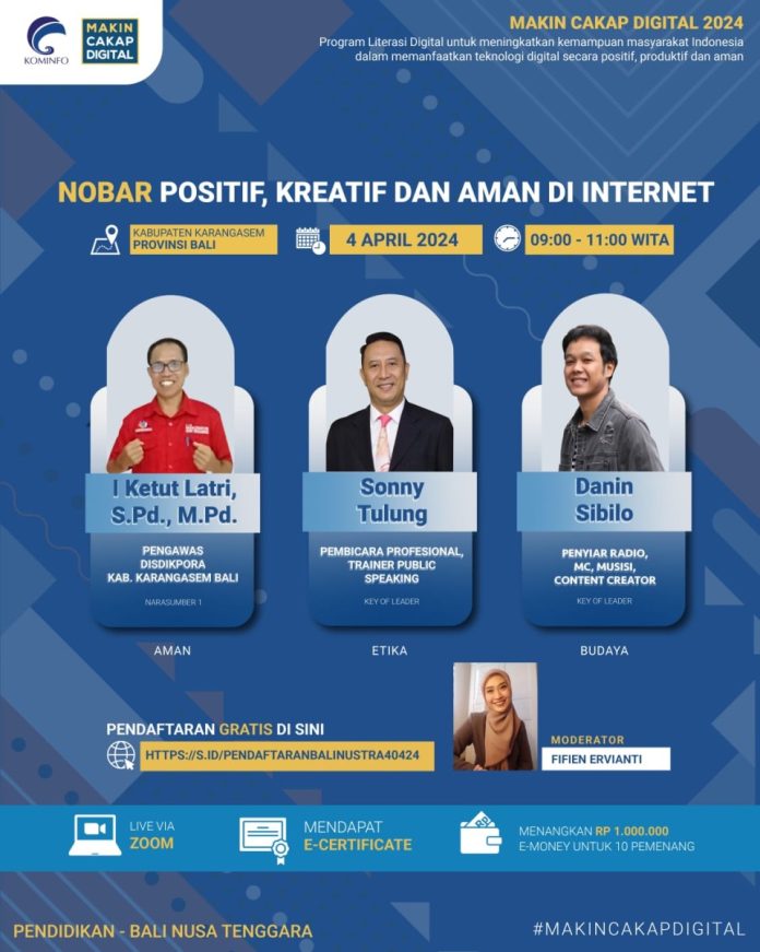 Gelar Webinar di Karangasem, Kemenkominfo Bahas Pemanfaatan Internet Secara Positif, Kreatif, dan Aman