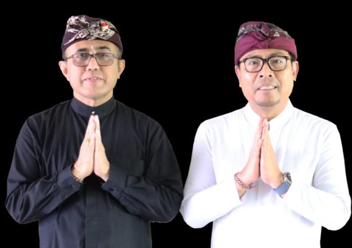 Walikota Denpasar, I Gusti Ngurah Jaya Negara bersama Wakil Walikota Denpasar, I Kadek Agus Arya Wibawa.