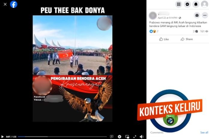 Video Pengibaran Bendera GAM Pasca Sengketa Pilpres di MK Dipastikan Hoaks Video Pengibaran Bendera GAM Pasca Sengketa Pilpres di MK Dipastikan Hoaks