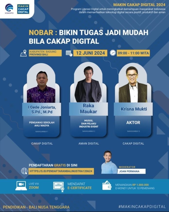 Kemenkominfo dan Dinas Pendidikan Bali Gelar Webinar Literasi Digital untuk Pelajar Badung