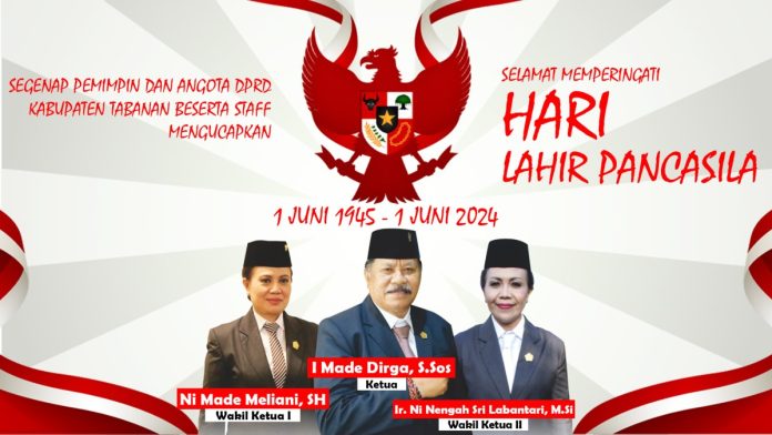 Pimpinan DPRD Tabanan Ucapkan Selamat Hari Lahir Pancasila
