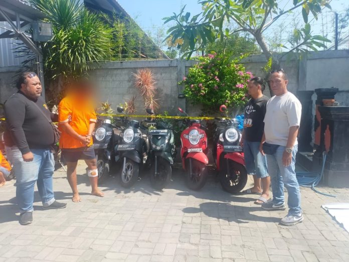 Unit Reskrim Polsek Denpasar Timur berhasil mengungkap kasus pencurian sepeda motor (curanmor) yang melibatkan Gede Jaya Antara (29)