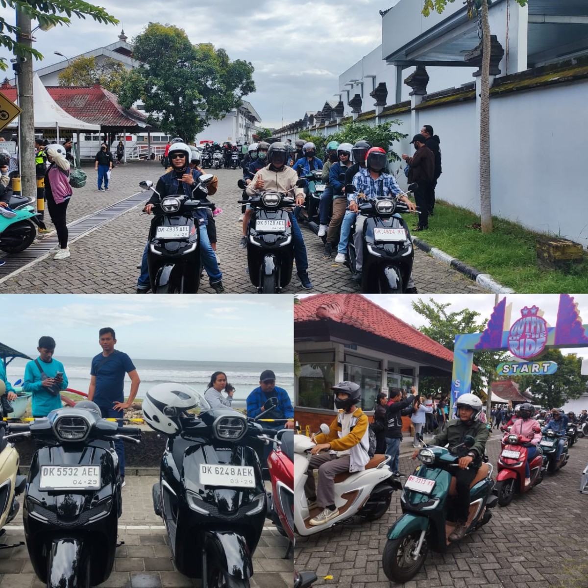 Ribuan Komunitas Honda Stylo 160 dan Scoopy saat mengikuti touring ke pantai Yeh Gangga.