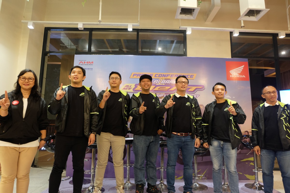 Manajemen Astra Motor Bali saat menggelar konferensi pers peluncuran All New Honda BeAT, Sabtu, 6 Juli 2024.