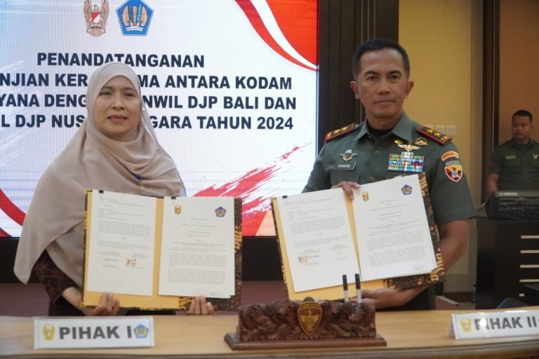 Perluasan Basis Data Perpajakan, Kanwil DJP Bali dan KODAM IXUdayana Tandatangani Perjanjian Kerja Sama