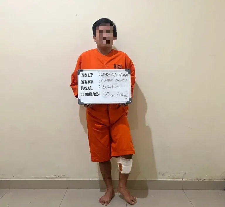 Tim Opsnal Polsek Kuta Selatan berhasil menangkap Guntur Chanev, seorang spesialis pencurian sepeda motor dan handphone