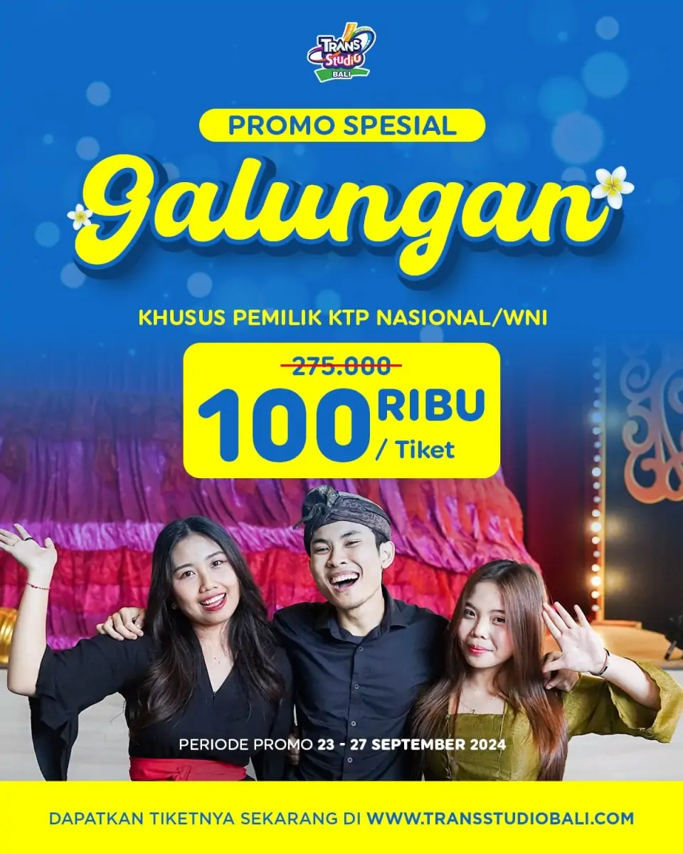 Promo Seru Galungan, Liburan Hemat di Trans Studio Bali Theme Park dengan Tiket Rp 100 Ribu!