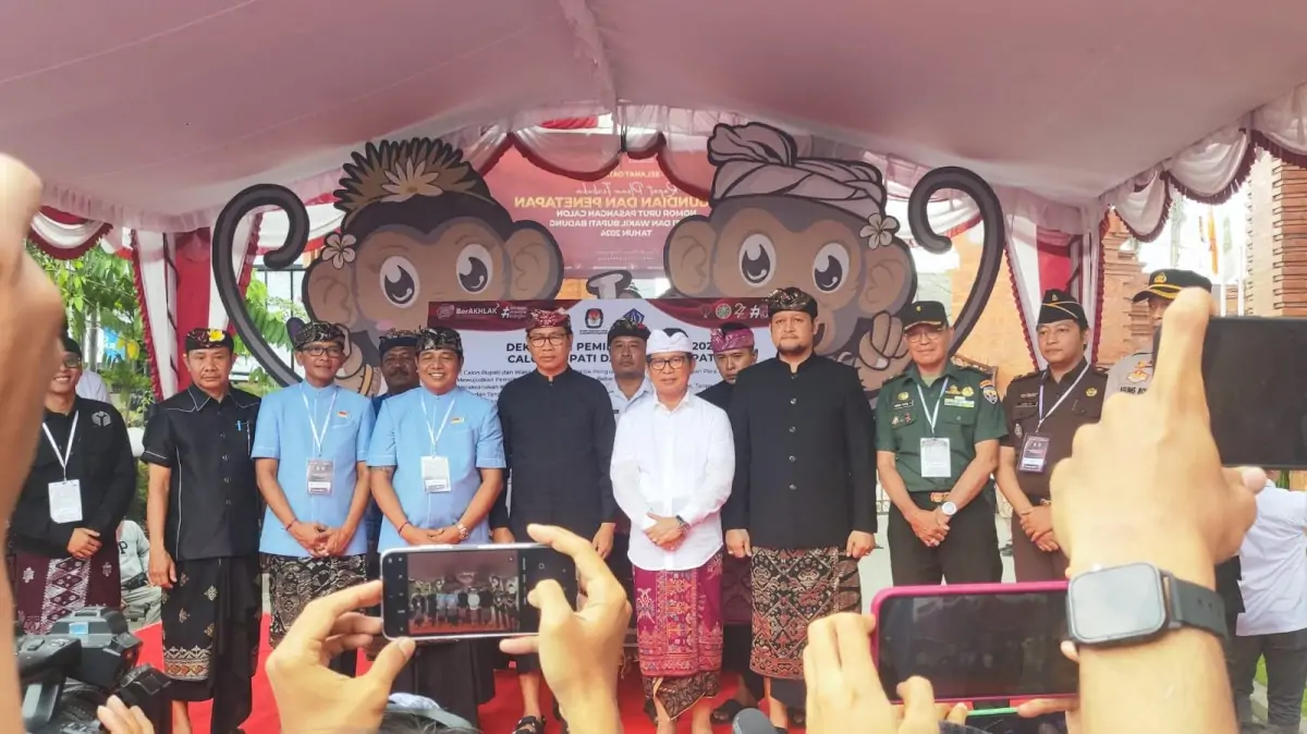 KPU ajak 2 pasangan calon untuk menyatakan deklarasi pilkada damai di Kabupaten Badung.