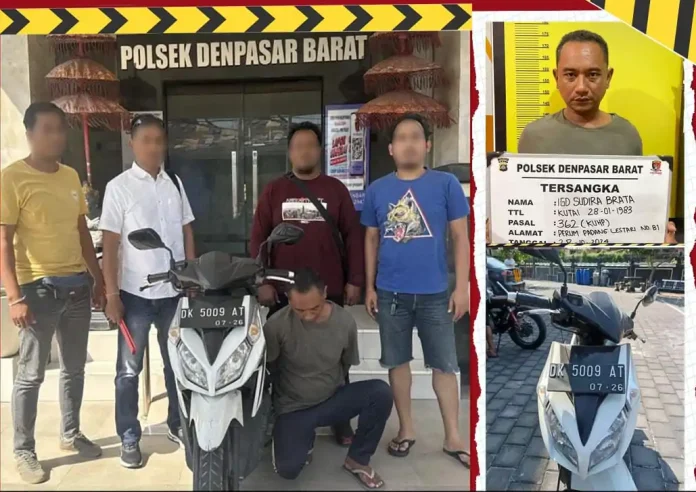 Demi Bayar Servis Pompa Air, Pria di Denpasar Nekat Gadai Motor Curian