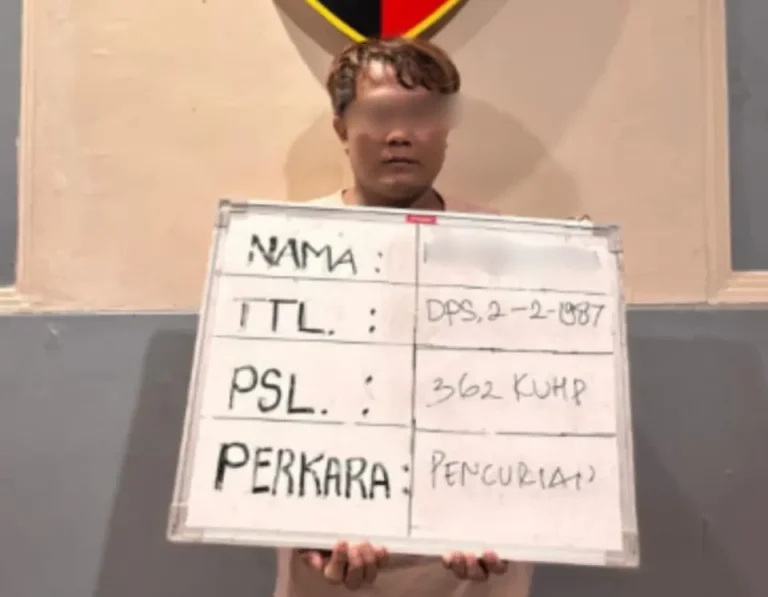 Unit Opsnal Reskrim Polsek Denpasar Timur berhasil membekuk seorang pria berinisial KAS (35), terkait kasus pencurian sejumlah barang