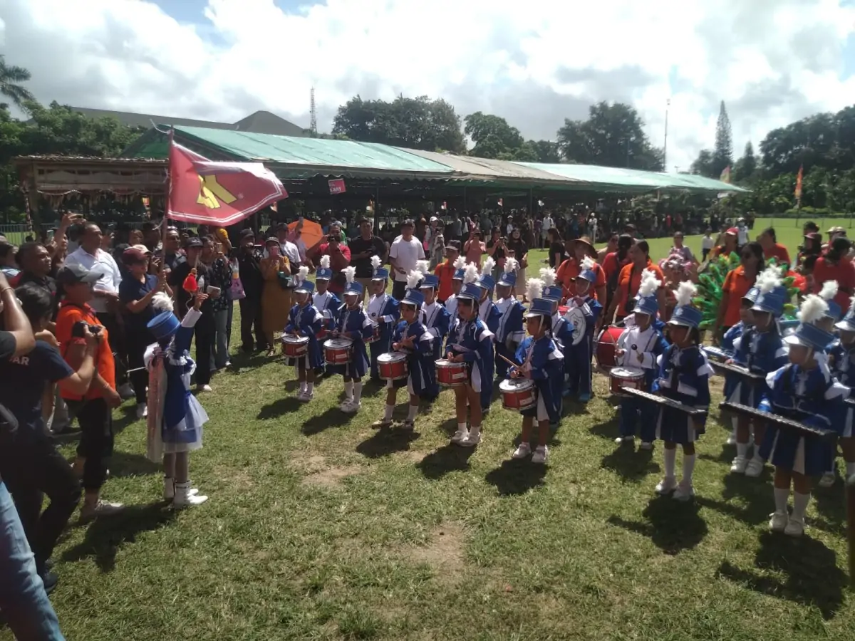 Acara ACK Bali Kreatif Festival dibuka dengan penampilan drum band dari TK Kusuma 1.