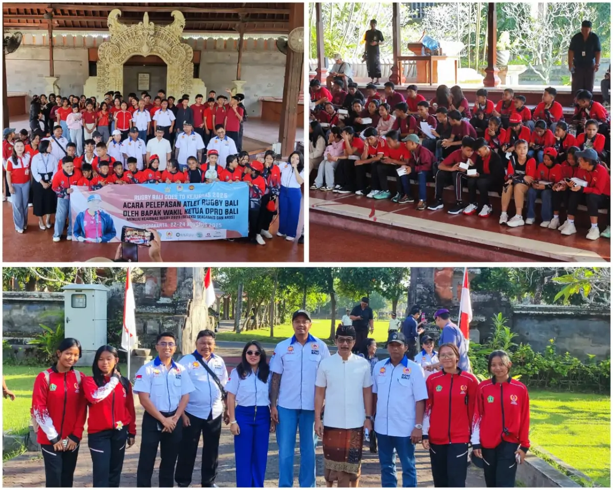 Momentum pelepasan atlet rugby yang akan bertanding di Kejuaraan Nasional (Kejurnas) Rugby 2025 di Daerah Istimewa Yogyakarta. Sumber foto: den/ub