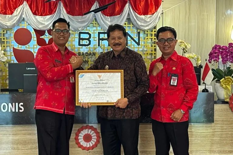 Pemerintah Kabupaten Tabanan menorehkan prestasi nasional setelah berhasil meraih Apresiasi BRIDA Optimal 2025