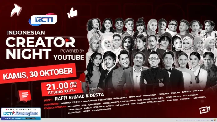 RCTI sebagai Home of Awarding akan menayangkan secara langsung Indonesian Creator Night 2025, Kamis, 30 Oktober pukul 21.00 WIB. RCTI sebagai Home of Awarding akan menayangkan secara langsung Indonesian Creator Night 2025, Kamis, 30 Oktober pukul 21.00 WIB.