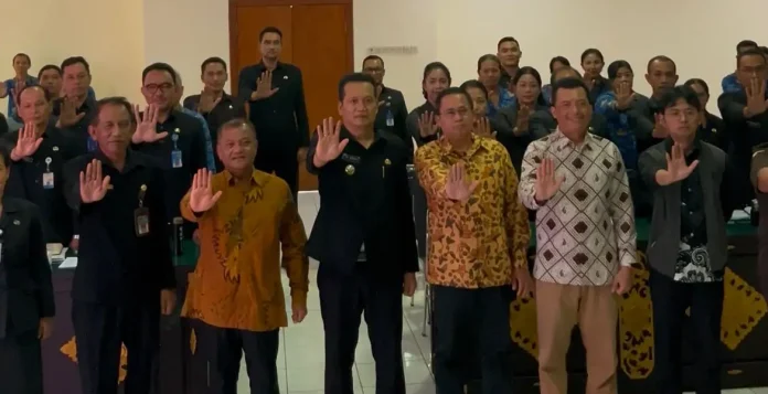 Pemerintah Kabupaten Jembrana bersama KPK RI menggelar rapat koordinasi (rakor) membahas strategi penyelesaian permasalahan aset daerah
