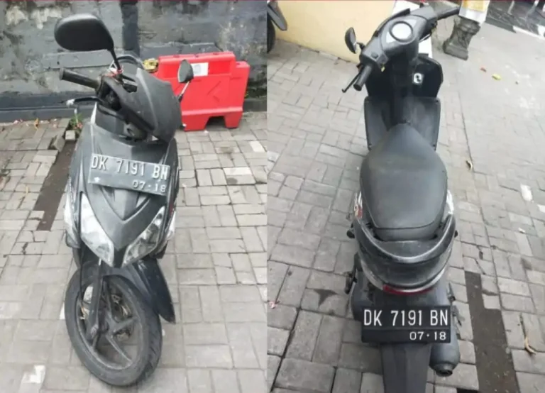 Sebuah aksi pencurian sepeda motor terjadi di kawasan Jalan Gandapura, Kesiman Kertalangu, Denpasar Timur, Rabu 5 November 2025.
