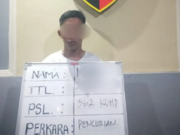 Polsek Dentim membuahkan hasil setelah mereka berhasil mengamankan seorang pelaku pencurian motor berikut uang tunai milik sebuah warung