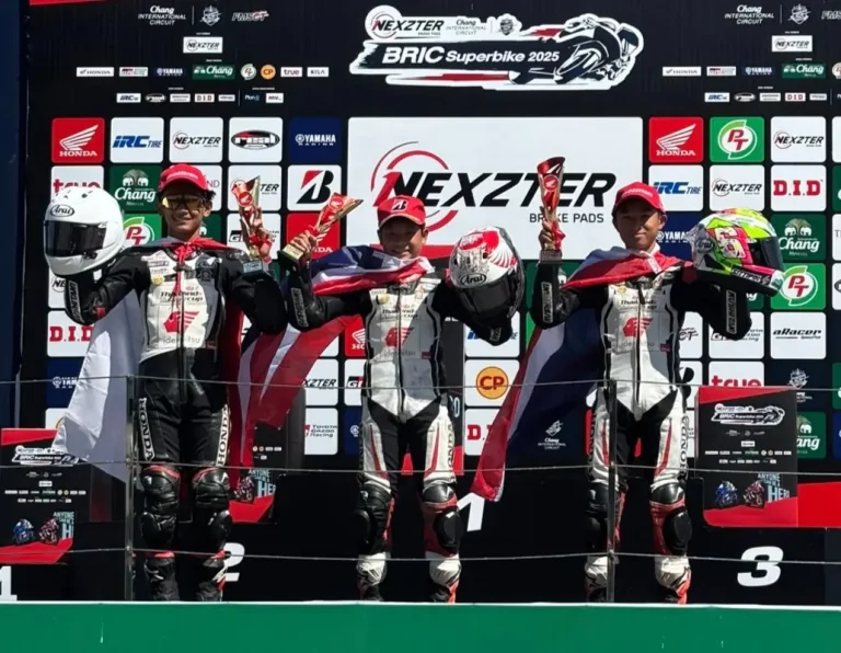 Pebalap Astra Honda, Bintang Pranata Sukma, meraih podium kedua di race kedua Idemitsu Honda Thailand Talent Cup dan menutup musim 2025 di posisi tiga klasemen.