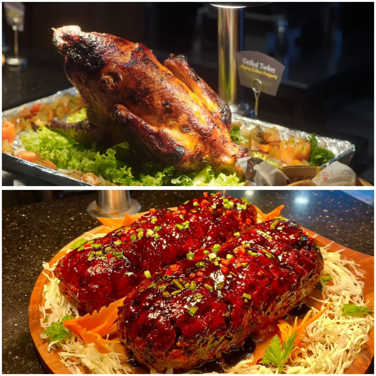Dua menu spesial Grilled Turkey dan Spicy Mongolian Meatloaf di 69 Bar & Resto dalam perayaan Natal Vintage Rustic & Tropical Christmas
