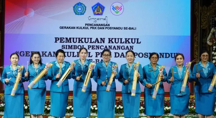 Ketua TP PKK Provinsi Bali, Putri Koster, secara resmi melaunching Gerakan Kulkul PKK dan Posyandu se-Bali yang digelar di Gedung Ksirarnawa, Taman Budaya Provinsi Bali, Rabu 24 Desember 2025.