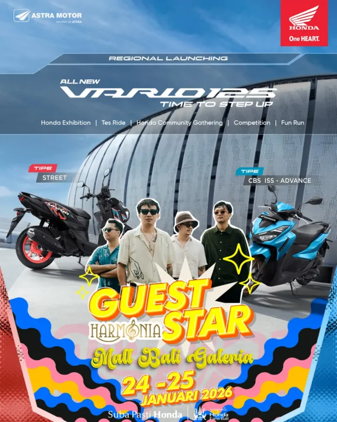 Astra Motor Bali semakin memantapkan persiapan jelang Regional Public Launching (RPL) All New Honda Vario 125 yang akan digelar di Mal Bali Galeria (MBG) pada 24–25 Januari 2026.