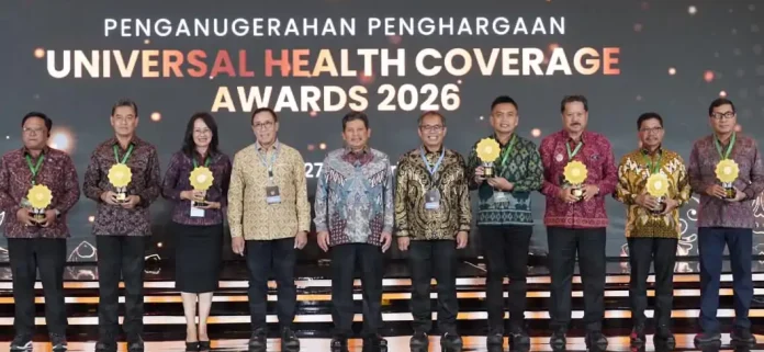 Pemkab Tabanan meraih Penghargaan Universal Health Coverage (UHC) Tahun 2026 dalam acara yang berlangsung di Ballroom JIEXPO Kemayoran