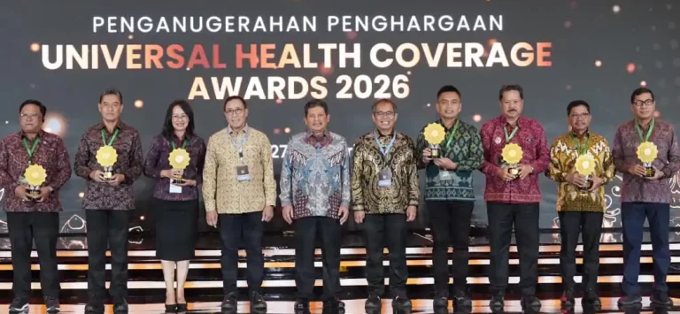 Pemkab Tabanan meraih Penghargaan Universal Health Coverage (UHC) Tahun 2026 dalam acara yang berlangsung di Ballroom JIEXPO Kemayoran