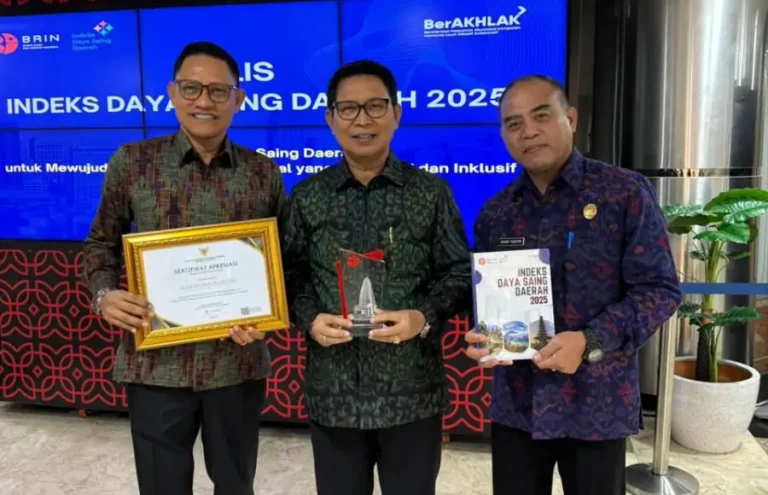 Bupati Adi Arnawa saat menjadi pembicara di acara Rilis IDSD tahun 2025 di Auditorium Sumitro Djojohadikusumo di Lantai 3 Gedung B.J. Habibie, BRIN, Jalan MH Thamrin No. 8, Jakarta Pusat, Selasa, (24/2).