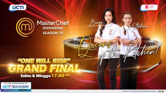 Grand Final MasterChef Indonesia mempertemukan dua ibu rumah tangga, Bunga dari Malang dan Stephani dari Pontianak, yang bersaing memperebutkan gelar juara melalui berbagai tantangan memasak di RCTI.