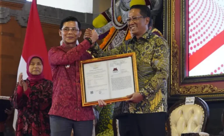 Kabupaten Klungkung menjadi pusat pelaksanaan penyerahan Sertifikat Hak Kekayaan Intelektual tingkat Provinsi Bali digelar Rabu 1 April 2026.