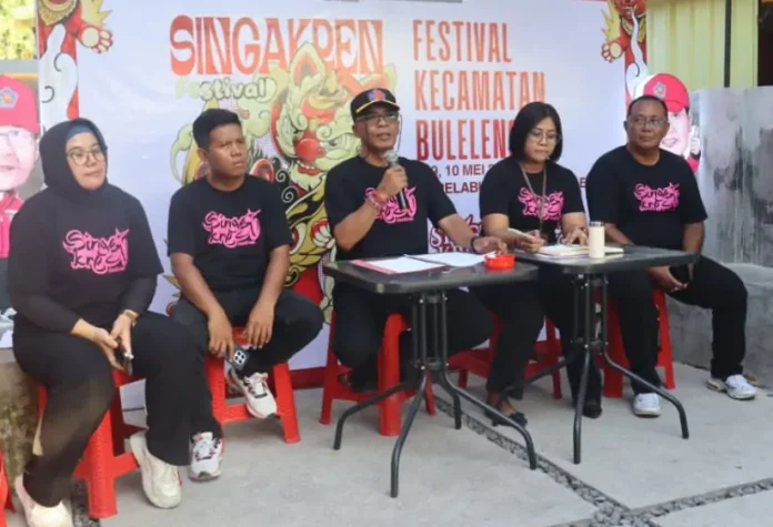 Pemerintah Kecamatan Buleleng memperkenalkan gelaran perdana Singaraja Kreativitas Seni Festival atau Singa Kren Festival melalui jumpa pers yang digelar di Jalan Teleng, Singaraja, Selasa 5 Mei 2026 2026.