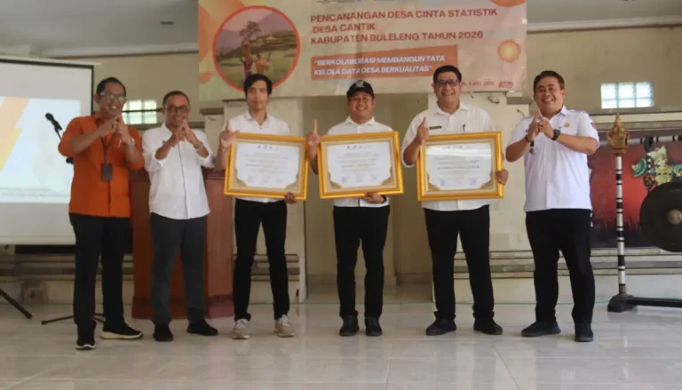 Buleleng resmi mencanangkan Desa Tembok, Les, dan Pacung sebagai Desa Cantik 2026 untuk memperkuat pengelolaan data dan mendukung pembangunan desa berbasis statistik yang lebih akurat.