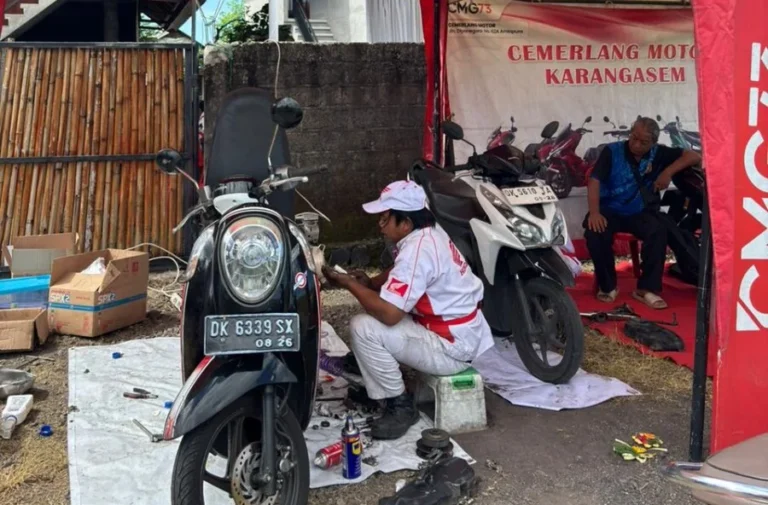 Semarak Anniversary SD Alam Nusantara, Cemerlang Motor Karangasem Gelar Program Servis Hemat