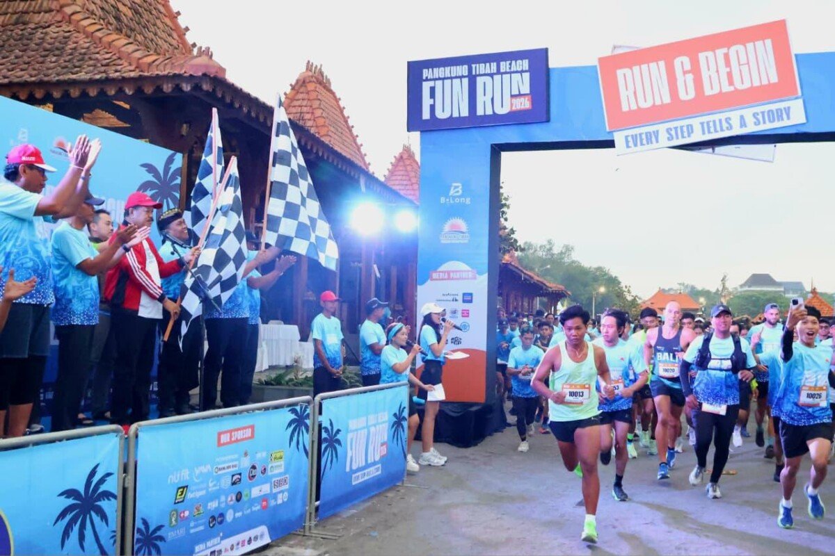Wakil Bupati Tabanan I Made Dirga membuka Pangkung Tibah Beach Fun Run 2026 yang diikuti 756 peserta sebagai ajang olahraga sekaligus mendorong kreativitas dan ekonomi lokal. Wakil Bupati Tabanan I Made Dirga membuka Pangkung Tibah Beach Fun Run 2026 yang diikuti 756 peserta sebagai ajang olahraga sekaligus mendorong kreativitas dan ekonomi lokal.
