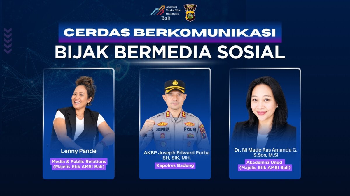 AMSI Bali bersama Polres Badung menggelar edukasi literasi digital untuk mendorong masyarakat lebih cerdas, bijak, dan bertanggung jawab dalam menggunakan media sosial. AMSI Bali bersama Polres Badung menggelar edukasi literasi digital untuk mendorong masyarakat lebih cerdas, bijak, dan bertanggung jawab dalam menggunakan media sosial.